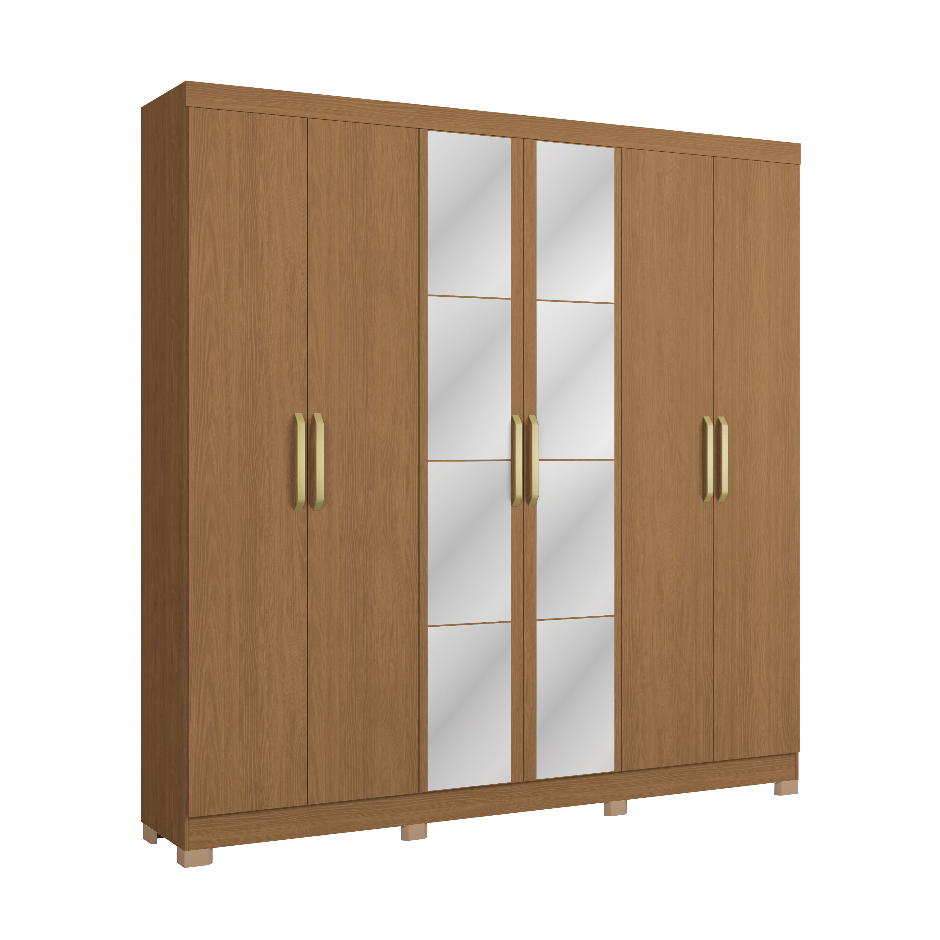 Roupeiro 6 portas | 2 gav. | com pés e espelho CB01T584