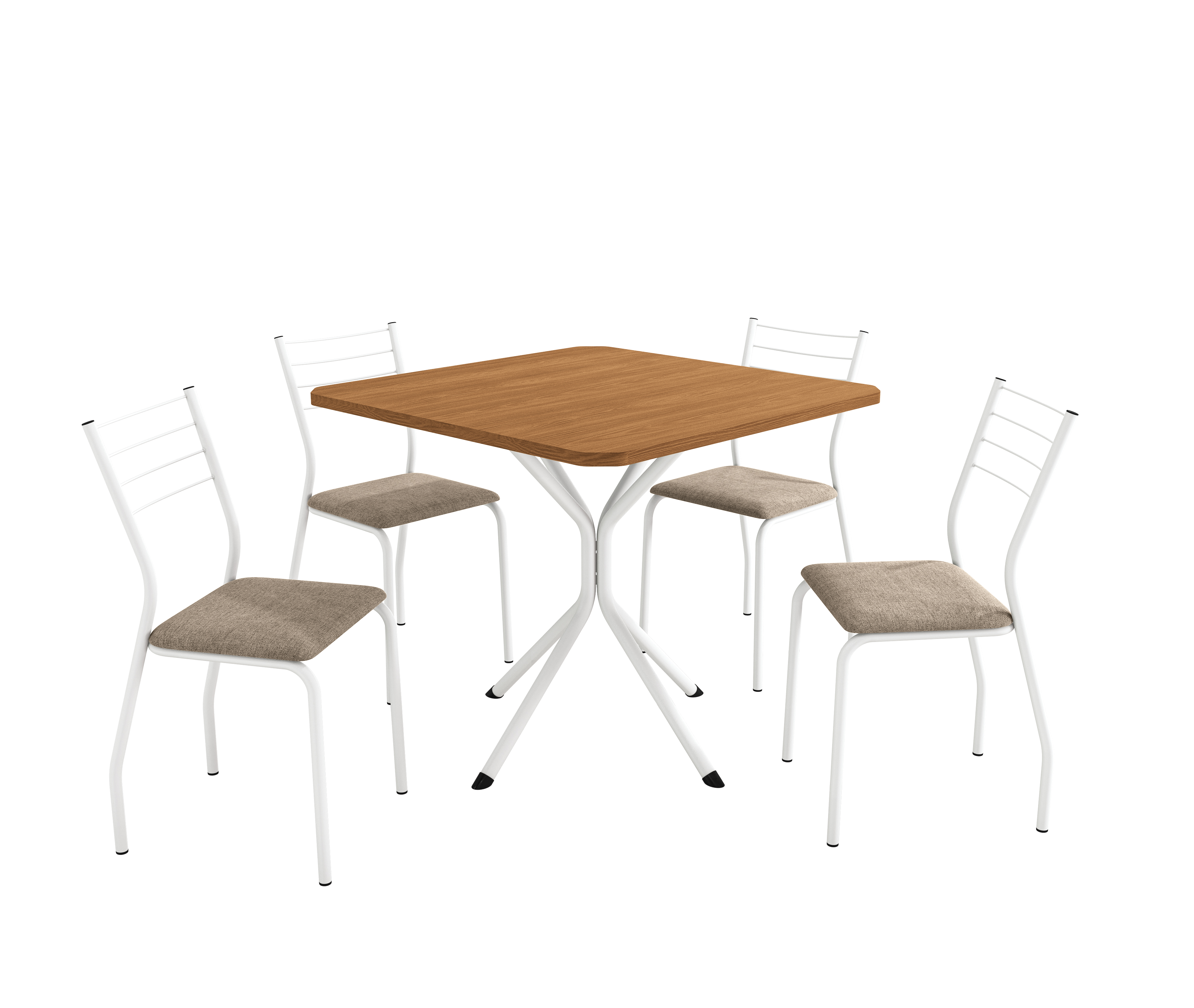 Conj. Mesa Creta c/ tampo e 4 Cadeiras Malta CMC1010BR