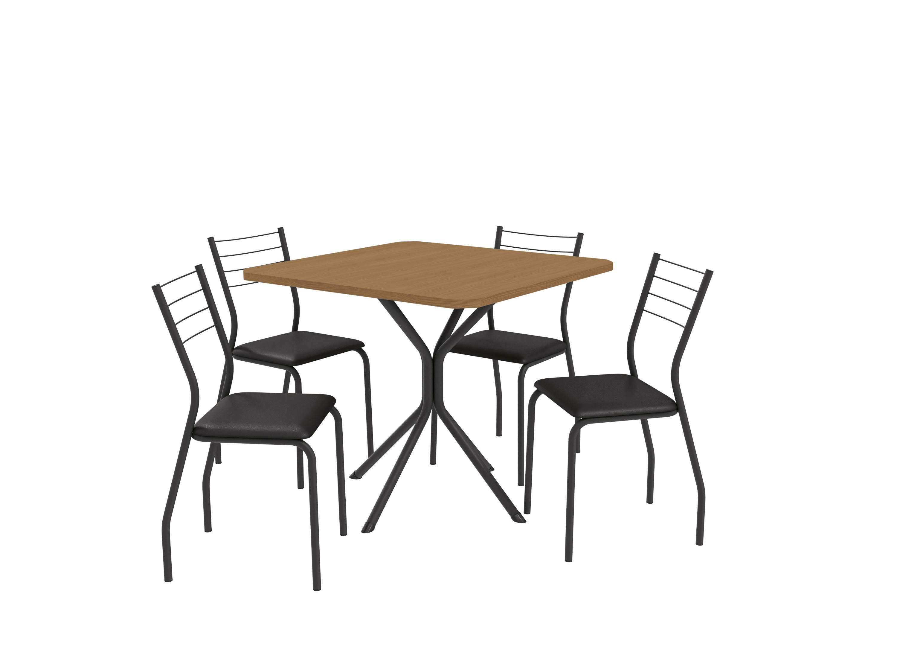 Conj. Mesa Creta c/ tampo e 4 Cadeiras Malta CMC982PRF