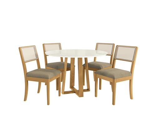 Conj Mesa Elma c/ tampo e 4 Cadeiras Lola  CSJ009CA