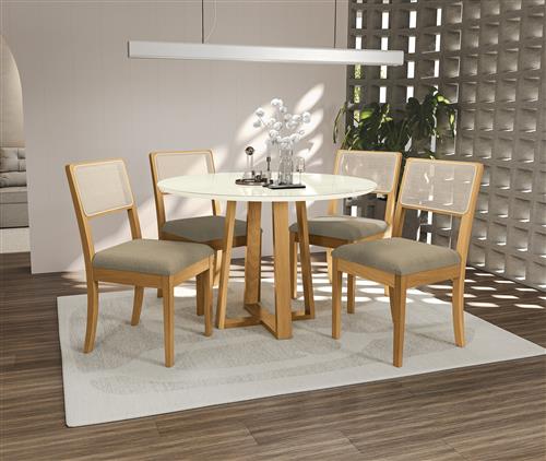 Conj Mesa Elma c/ tampo e 4 Cadeiras Lola  CSJ009CA