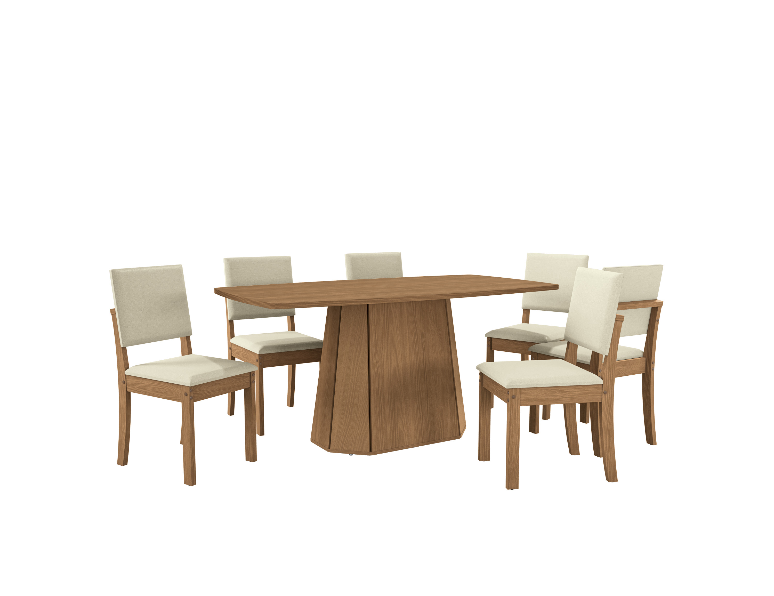 Conjunto Hara c/ tampo e 6 Cadeiras Luna CSJ1677CN