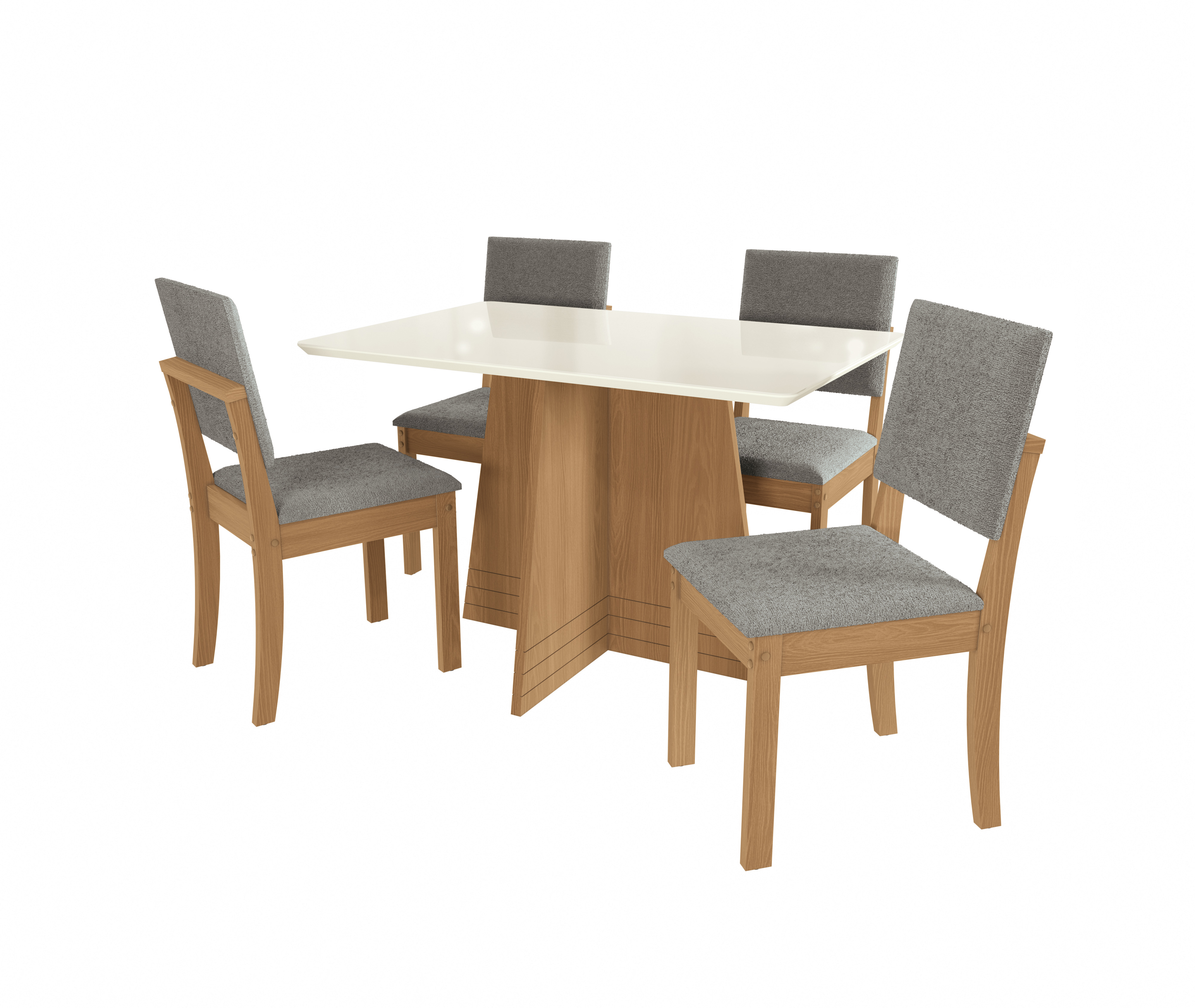 Conj Mesa Lótus c/ tampo e 4 Cadeiras Luna CSJ1696CN