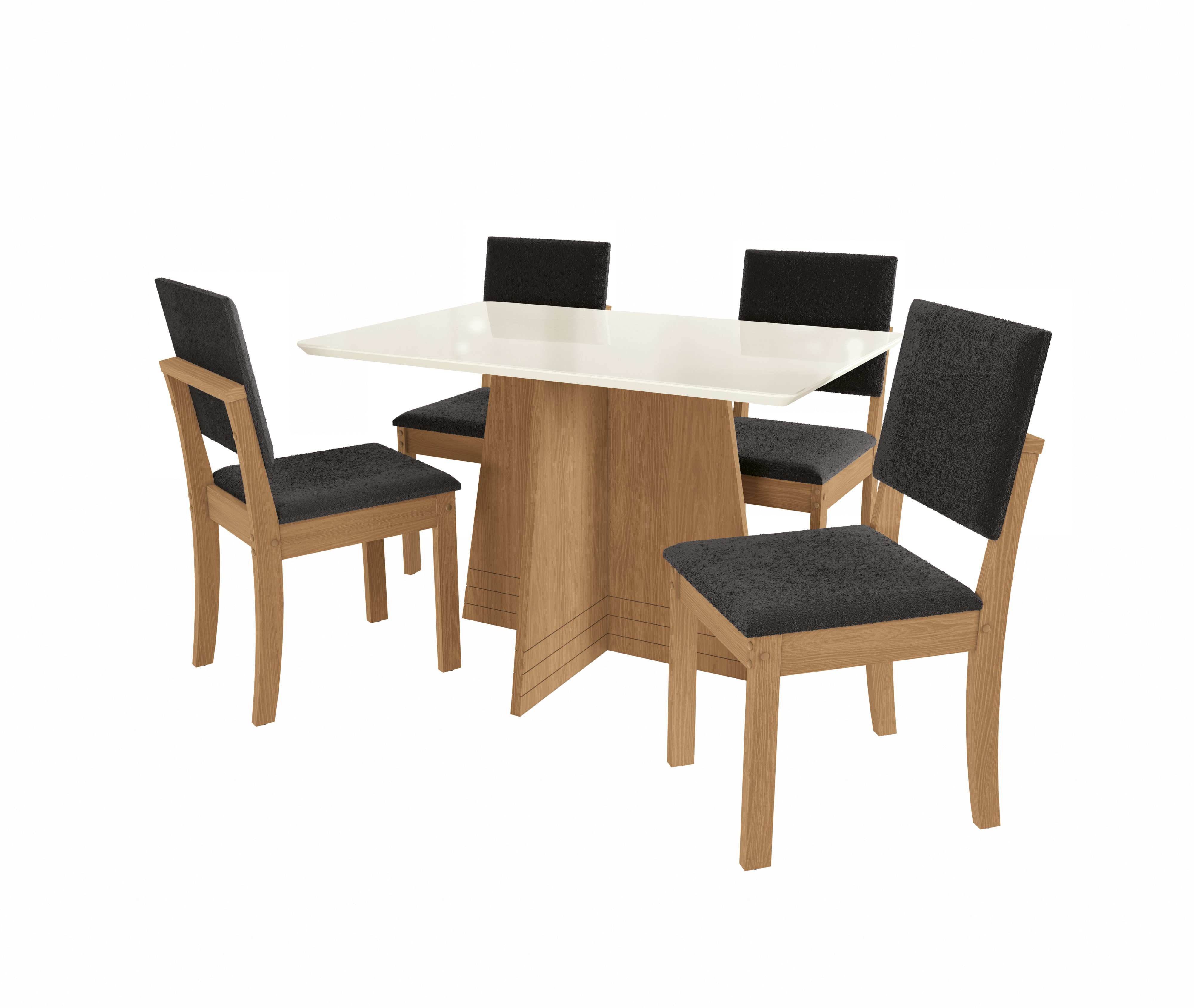 Conj Mesa Lótus c/ tampo e 4 Cadeiras Luna CSJ1696CN