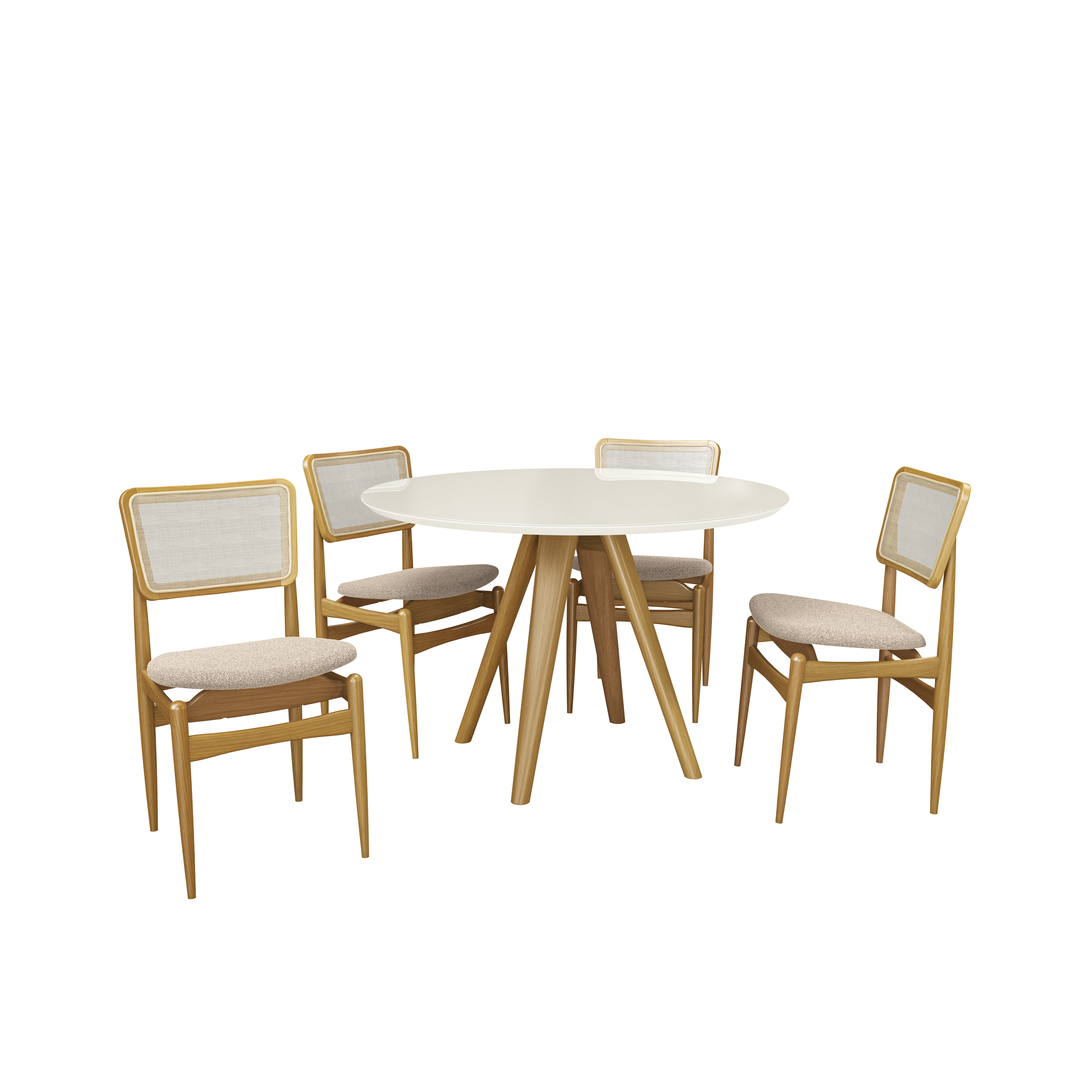 Conj Mesa Duna c/ tampo e 4 Cadeiras Stela CSJ250CA