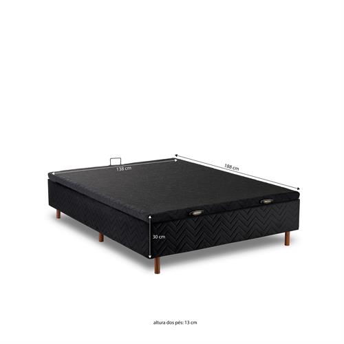 Box Baú Suede Preto BAU014-138-013